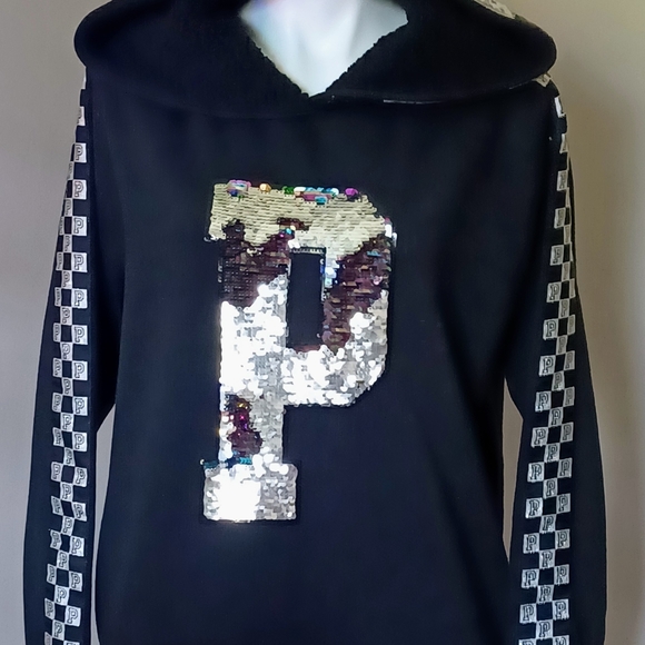 RARE HTF VS PINK limited edition oversize small checkered hoodie - Picture 4 of 14